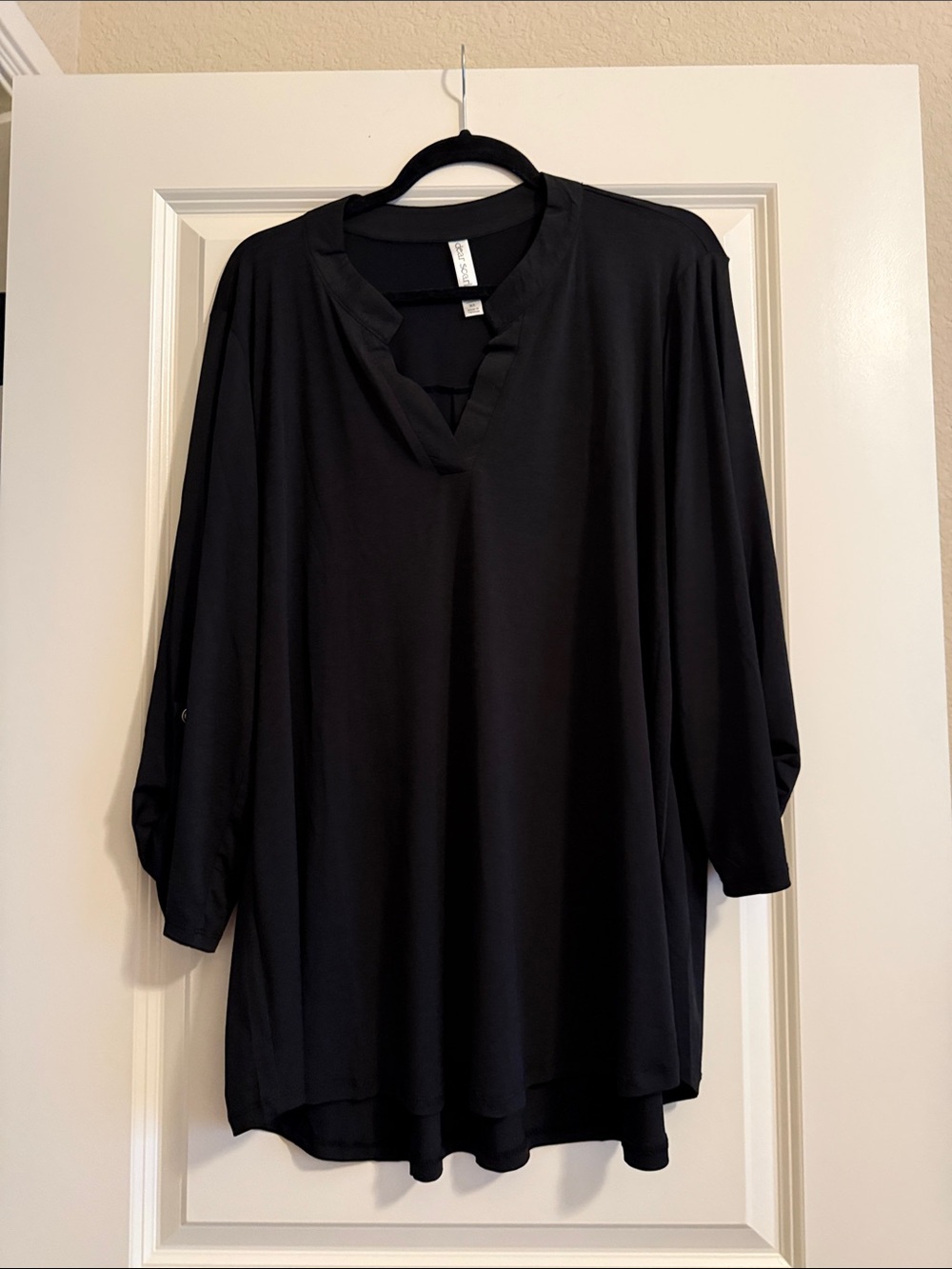 Dear Scarlett Lizzy Black V-Neck Tunic Blouse